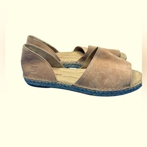 Born Seak Drilles Sandals in Rose Gold Suede